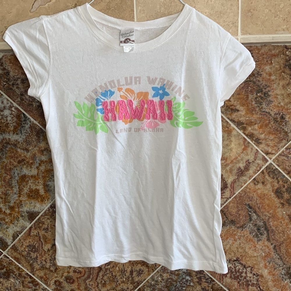 Honolua Wahine White Color Hawaii Cotton T-Shirt